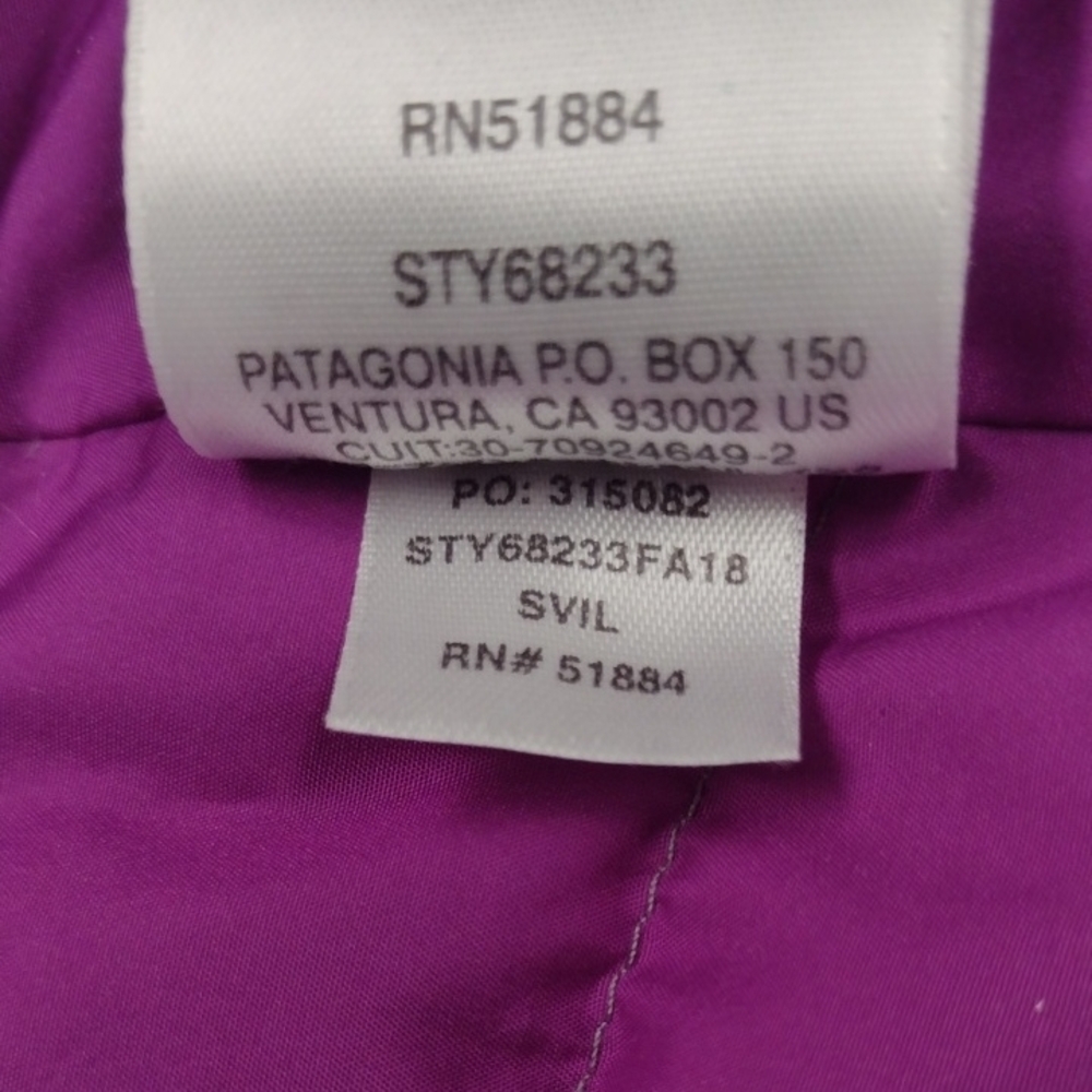 Patagonia Kids Girl Puffer Jacket - Light Gray with Purple Accents - Picture 13 of 15